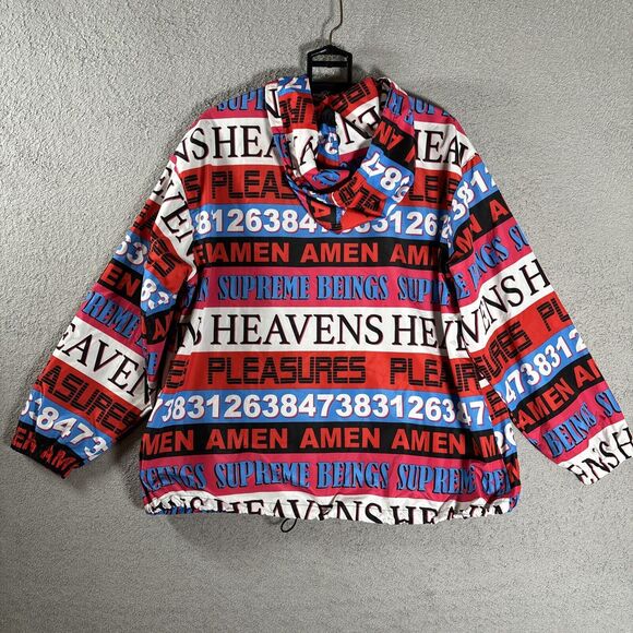 Forever 21 Windbreaker Size M All Over Print Colorful AOP Pleasure Heavens - Picture 9 of 11